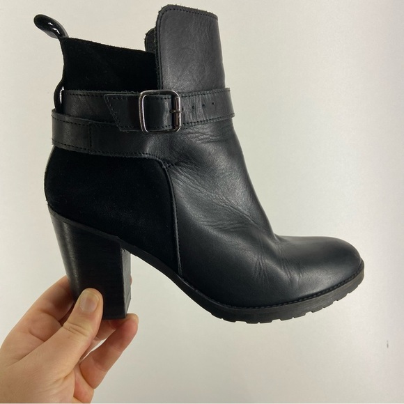 Lavorazione Artigiana Italy Super Soft Black Leather Suede Wrap Ankle BootsSize7 - Picture 13 of 13